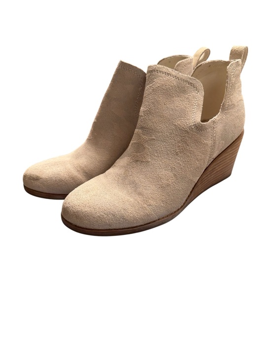 Toms Shoes - New! Toms Beige Suede Wedge Ankle Booties